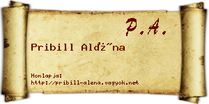 Pribill Aléna névjegykártya