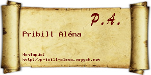 Pribill Aléna névjegykártya